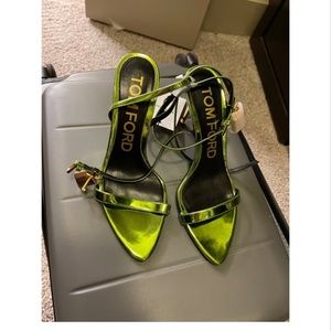 Tom Ford Metallic Green Sandal 90mm